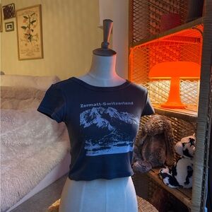 Black Zermatt-Switzerland Graphic Tee